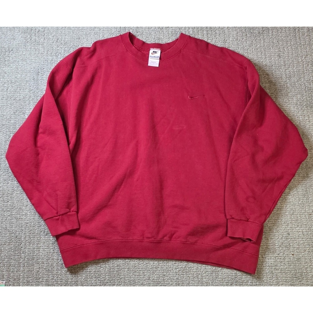 Vintage Nike Adult XL Embroidered Side Swoosh Burgundy Crewneck MADE IN USA 90s